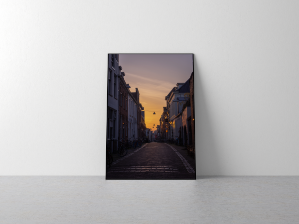 Muurstraat Groningen zonsondergang